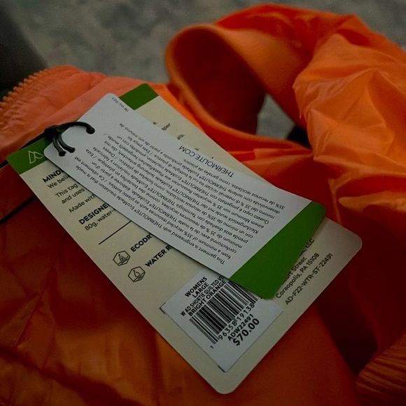 NWT LARGE ALPINE DESIGN ORANGE QUILTED VEST - THERMOLITE ECOMODE - Picture 4 of 4